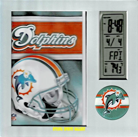 WINCRAFT MIAMI DOLPHINS LICENSED DESK CLOCK • NEW IN PACKAGE (M11) Cover