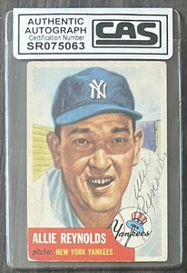 1953 Topps #141 Allie Reynolds Authentic Autographed Card (CAS Cert.) - Picture 1 of 3