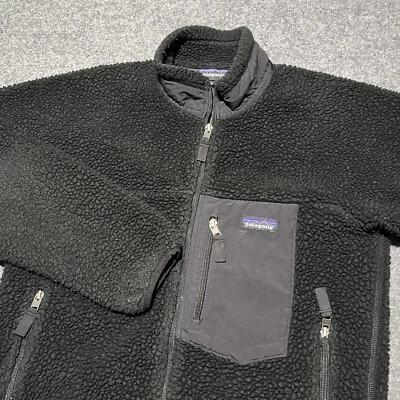 North Face Jacket Mens Small Classic Retro-X Black Pile Full Zip Mock Pockets - Image 1 of 4