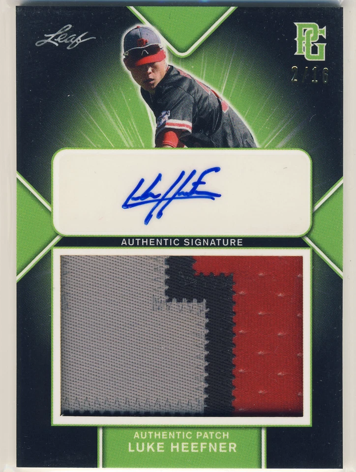 LUKE HEEFNER 2020 Leaf Perfect Game PG AAC PATCH AUTO /16 DBU - Image 1 of 2