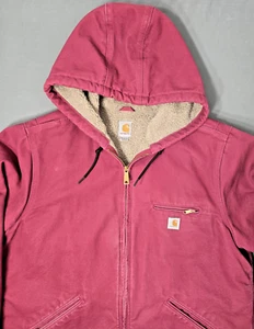 Carhartt jacket XL Womens Sierra pink/purple sherpa lined Detroit with Hood rare - Picture 1 of 17