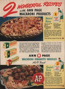 1949 A&P Ann Page Macarrones Mohave Fideos Colorido Vintage Impreso Anuncio W49 - Imagen 1 de 1