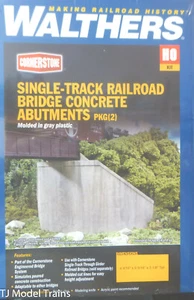 Walthers HO #933-4551 Single-Track Railroad Bridge Concrete Abutments (2 in pkg) - Picture 1 of 1