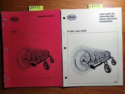 Vicon H1050 Rake Owner's Operator's Manual 70.002.838/1 + Parts 47004 Series - Image 1 of 4
