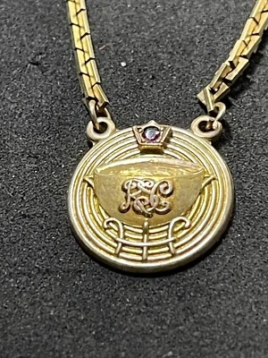 Vintage 10k Solid Yellw Gold And Ruby Clip On Ties Sorority Fraternity - Image 1 of 4