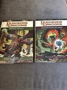 Dungeons & Dragons Master's Guide & Monster Manual 4th Edition Hardcover Lot - Picture 1 of 8