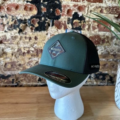 Columbia PHG Sportswear Mens Green Camo Diamond Patch Hat Mesh back L/XL NWT - Image 1 of 4