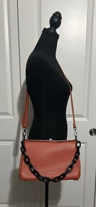 Viola Castellani orangefarbenes genarbtes Leder mit abnehmbarem Schulterriemen - Bild 1 von 12