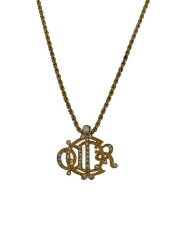 Collana Christian Dior Emblema Top Donna con Strass GLD