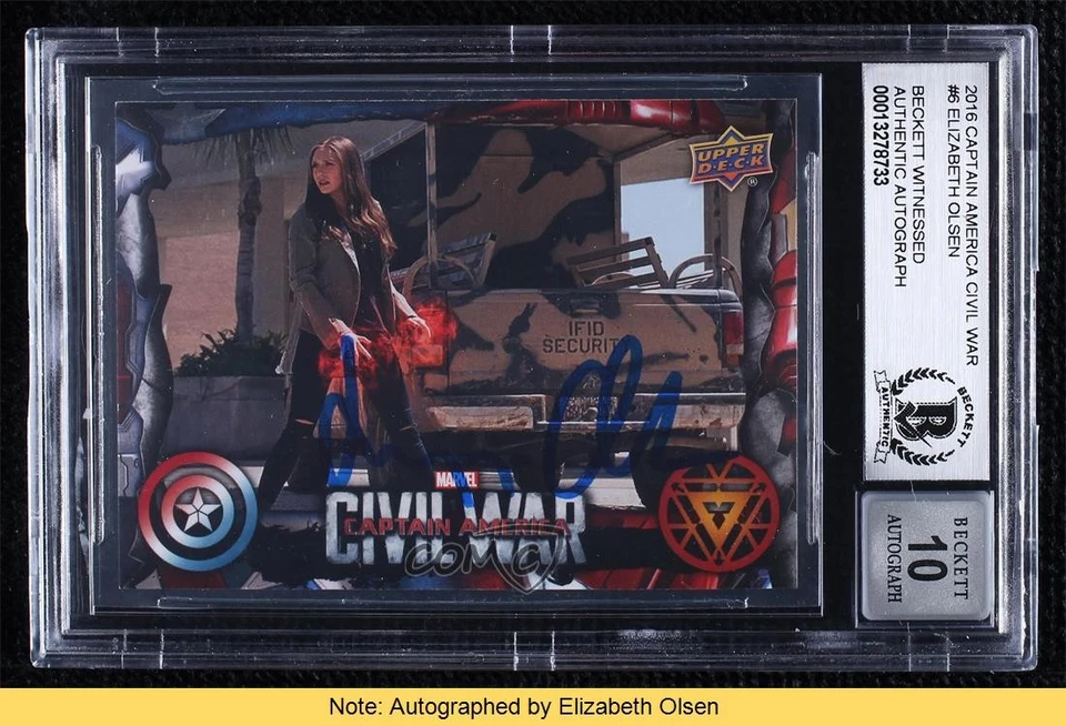 BAS 2016 Marvel Capitán América: Civil War Bruja Escarlata BGS Auténtico LEER 04k8 Foto 1 de 3