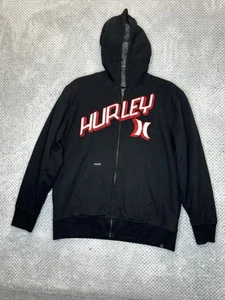 Hurley Full Front Zip Hoodie Sweatshirt Black Sweater Boys  XL Logo Heavyweight - Picture 1 of 9