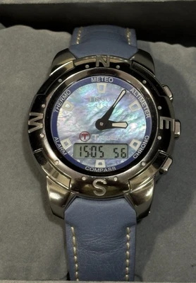 Mint In Box Tissot Z252/352P T-Touch Titanium Blue Mother of Pearl Ladies Watch - Image 1 of 4