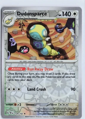 Dudunsparce (129/162), SV05: Temporal Forces, Reverse Holo, Rare - Image 1 of 2