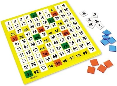 Learning Resources Hundreds Number Board, Plastic, Multi-color, 12 L x 12 W...  - Image 1 of 4