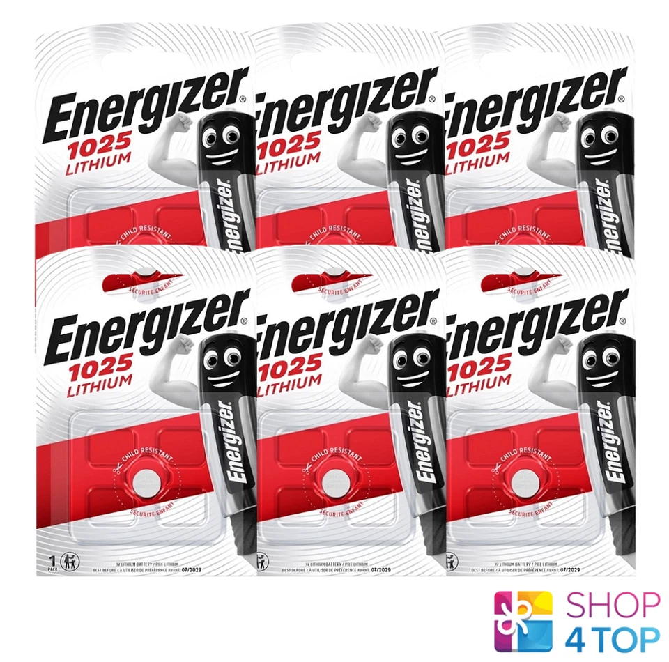 6 Energizer Cr1025 Lithium Battery 3V Cell Button Cell Exp 2034 New - Image 1 of 1