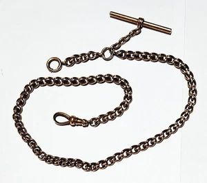 Victorian Era 5mm Wide 13 Inch Long Albert T Bar Pocket Watch Chain Necklace - Bild 1 von 10