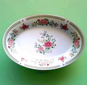 CHINA PERLE OVALE PLATTE Fine China 14" x 10" Blumenmuster - Bild 1 von 6