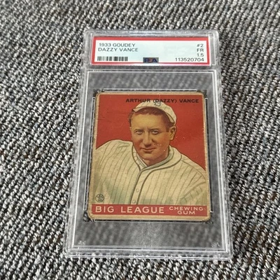 1933 GOUDEY #2 DAZZY VANCE ROOKIE CARD - PSA 1.5  - Image 1 of 2