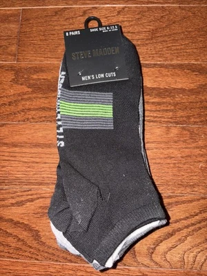 Steve Madden 男式低帮袜 8 对适合鞋 6-12.5 码 — 第 1/3 张图片