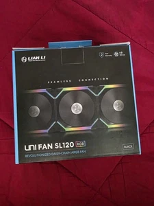 Lian Li UNI FAN SL120 RGB 120mm V1 3 Pack BLACK with Controller Case Fan - Afbeelding 1 van 4