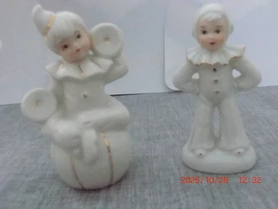 Gilde Clown weißes Porzellan 12 und 10 cm groß - Bild 1 von 4