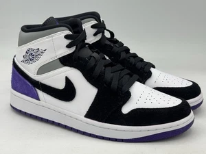Air Jordan 1 SE Mid Varsity Purple White Black 852542-105 Men’s Size 9.5 - Picture 1 of 6