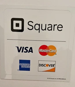Square Sticky Credit Card Sign 3.5x3.5 - Picture 1 of 2