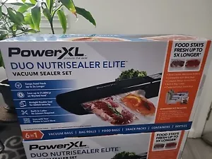 PowerXL Duo NutriSealer Elite 6-in-1 Vacuum Sealer Machine Set, Black New - Picture 1 of 4