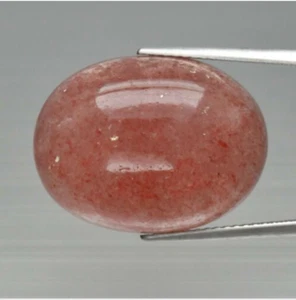 18.99ct Oval Cabochon Unheated Natural Pink Strawberry Quartz, Africa #Tg2 - Picture 1 of 8