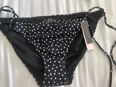 Sexy bikini Victoria Secret parte inferior de natación talla S para mujer negro blanco lunares Foto 1 de 2