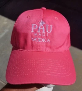 Pau Maui Vodka Embroidered Logo Pink Cap Hat NEW - Picture 1 of 5