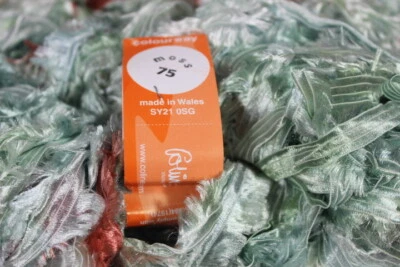 Vintage Colinette FIRECRACKER Fringe Ribbon #75 MOSS -  Green - Image 1 of 3