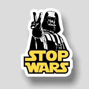 STOP WARS Car Vinyl Window Decal Graphic Laptop Star Wars Darth Vader Sticker - Picture 1 of 5