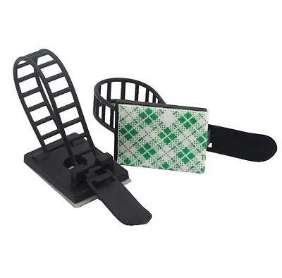 25x Supports pour Câble Auto-Adhésif Noir Voiture Bureau de Serre-Câble - Photo 1/4