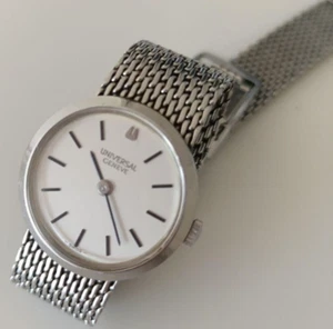 Universal Geneve Women's Hand-Wound Watch Manual Silver Rare Limited Bag VINTAGE - Picture 1 of 6