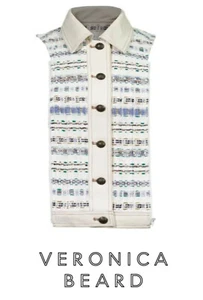 NUEVO CON ETIQUETAS VERONICA BEARD Dickey PIZARRA Crudo/Marfil Tweed Cuello en Contraste 4 Chaqueta para Mujer - Imagen 1 de 15
