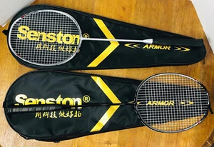Senston Armor Badminton Racket & Bag Lot Of 2 Black Silver - Picture 1 of 21