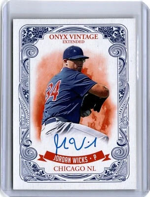 2021 Onyx Vintage Extended Blue Ink Jordan Wicks Auto (B33) A34 Cubs - Image 1 of 2