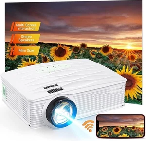 PONER SAUND WiFi Mini Projector 1080P, 5500 Lux 210, HDMI USB VGA with Screen - Picture 1 of 8
