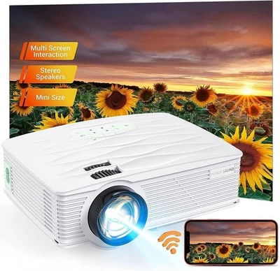 PONER SAUND WiFi Mini Projector 1080P, 5500 Lux 210, HDMI USB VGA with Screen - Image 1 of 4
