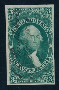 drbobstamps USA Scott #R85a gebraucht Revenue Charter Party Briefmarke Katze 250 $ - Bild 1 von 2