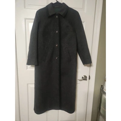 VTG Loden Australian Wool Overcoat Trench Coat Women's 2XL/XXL Gray Green Trim - Image 1 of 4