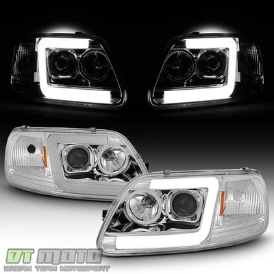 NEW 1997-2003 Ford F150 97-02 Expedition LED Tube Projector Headlights Headlamps - Изображение 1 из 4