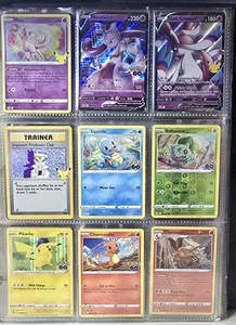 Pokémon TCG Binder Collection + Card Lot Celebrations + Pokemon Go Holo 250+ NM - Picture 1 of 13