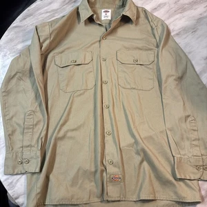 Dickies Langarm-Arbeitshemd mit Knopfleiste Taschen Größe M hellbraun  - Bild 1 von 16