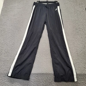 Vintage Nike Pants Women's Size Medium Tall Swoosh Spell Out Lined Flared Black - Picture 1 of 11