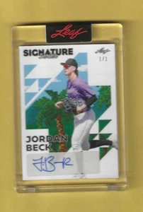 2023 Leaf Signature Series Jordan Beck Autograph Auto 1/1 one of one Rockies - Picture 1 of 2