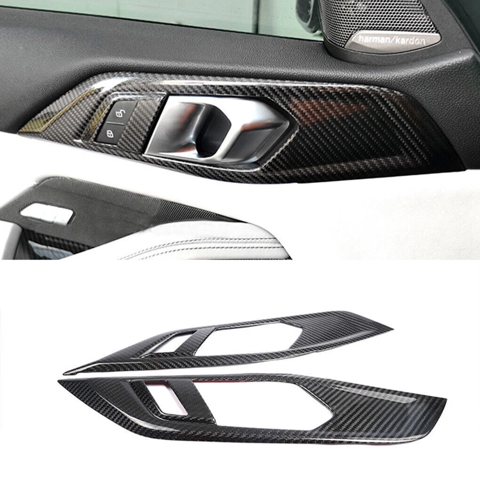Отделка внутренней дверной ручки из настоящего углеродного волокна для BMW G22 G23 G82 430i M4 - Изображение 1 из 4