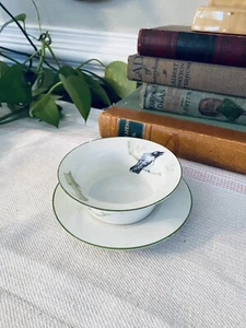 Antique MZ Moritz Zdekauer Austria Birds Design Mini Bowl And Saucer - Picture 1 of 7