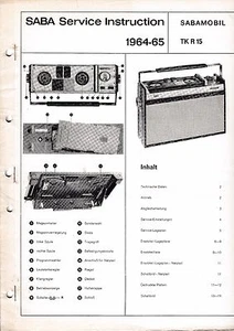 Service Manual-Anleitung für Saba Sabamobil TK R 15 - Picture 1 of 1